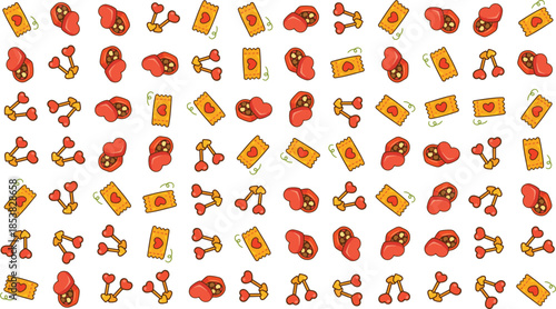 Seamless winter pattern featuring cozy seasonal elements in a playful modern style. Ideal for holiday backgrounds, wrapping paper, textiles, wallpapers, festive branding, and cheerful cold-season desi