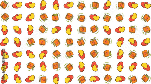 Seamless winter pattern featuring cozy seasonal elements in a playful modern style. Ideal for holiday backgrounds, wrapping paper, textiles, wallpapers, festive branding, and cheerful cold-season desi