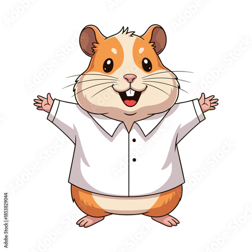 Happy hamster welcoming Vector