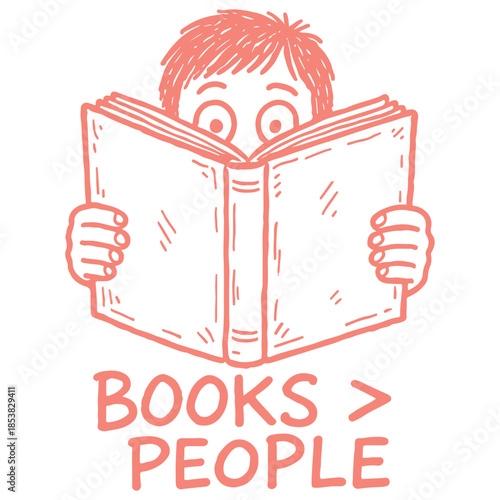 Books People Shirt Design, Hand Drawn Book Lover T-shirt, Reading Quote Clipart, Hand Drawn Bookish Graphic, Cute Hand-drawn Line Art Illustration