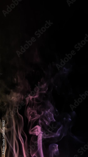 colored smoke on a black background