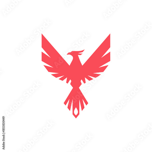Geometric Phoenix Bird Logo in Minimal Flat Style for Modern Branding and Powerful Brand Identity