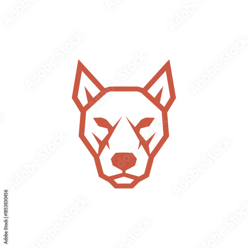Geometric Wolf Head Logo in Minimal Line Art Style for Modern Branding and Digital Identity