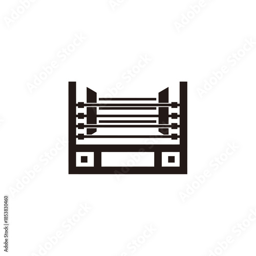 Minimalist boxing ring icon with flat geometric design, ideal for combat sports branding, fitness gyms, martial arts content, and sports-related digital projects.