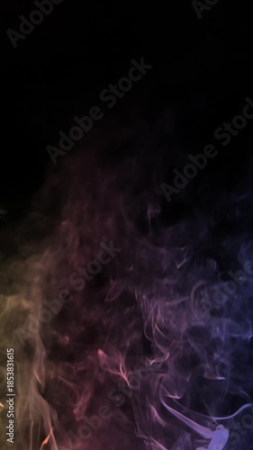 colored smoke on a black background