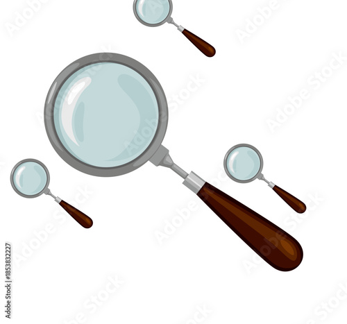 Clear View Magnifying Glass on White Background