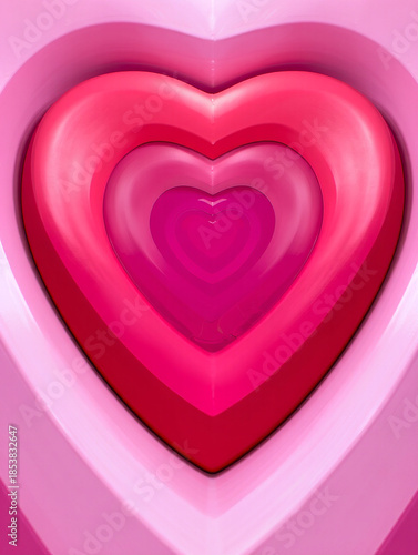 Nested hearts in pink