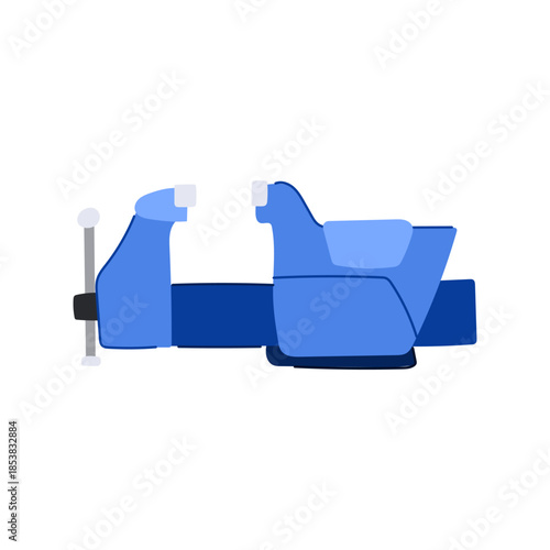 Machine vice representing craftsmanship, precision, and heavy duty work in manufacturing, engineering, and repair industries, providing a secure grip for various materials on a workbench