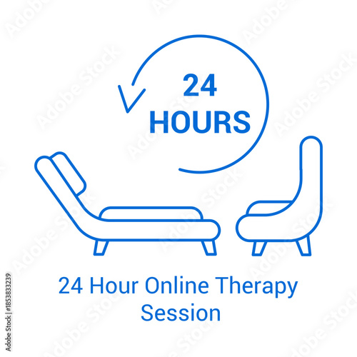 24 Hour Online Therapy Session Icon