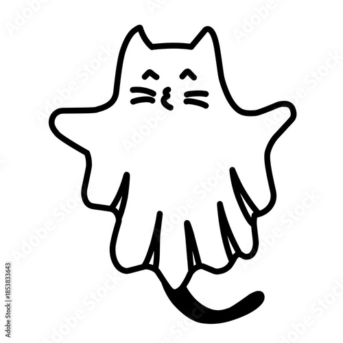 Cute ghost cat vector