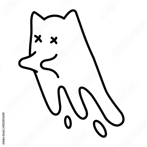 Cute ghost cat vector