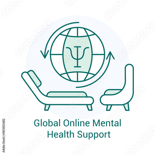 Global Online Mental Health Support Icon
