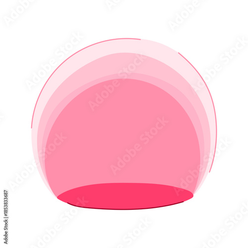Pink glowing dome illustration creating an abstract protective barrier or force field, useful for concepts of security, defense, and futuristic technology with copy space inside