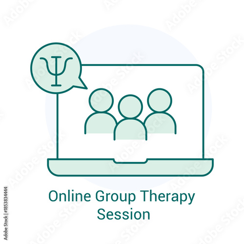 Online Group Therapy Session Icon