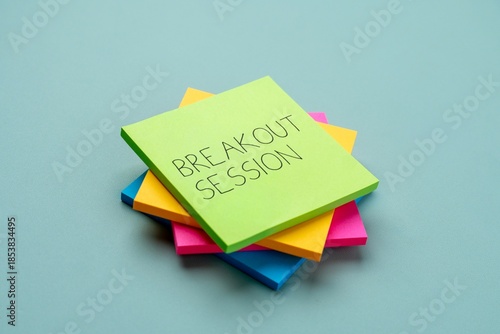 Tableau sur toile A stack of colorful sticky notes with text BREAKOUT SESSION