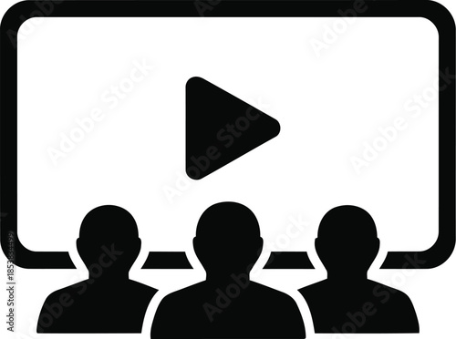 Print bunch of people watching togeather social vector 