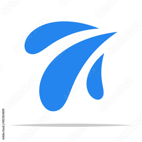 Blue water drop splash icon vector isolated illustration