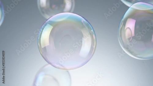 Wallpaper Mural Close-up of iridescent soap bubbles floating in a soft light. Torontodigital.ca