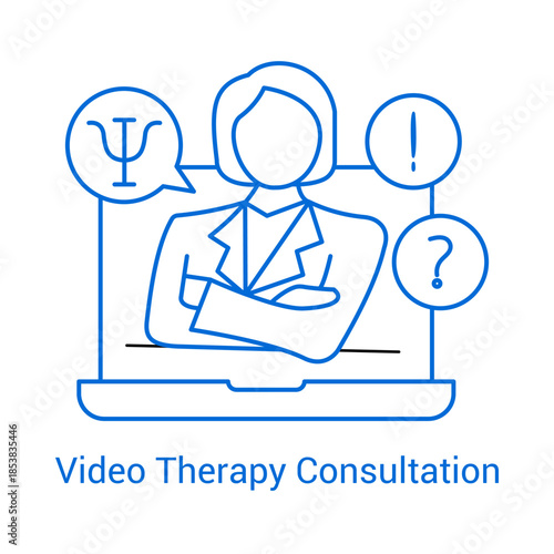 Online Video Therapy Consultation Icon