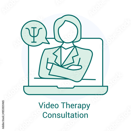 Online Video Therapy Consultation Icon