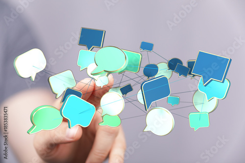 Hand touching network of sp...