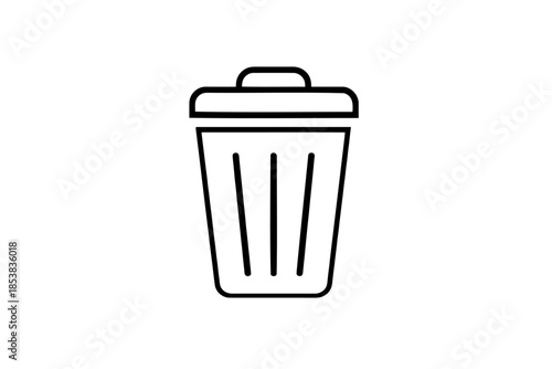 Premium Minimal Trash Bin Icon – Clean Signage and Packaging Style