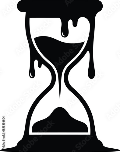 Dripping Hourglass Icon With Melting Top And Base time sand