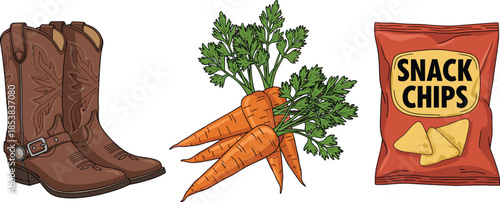 Potassium Supplement Bottle and High Potassium Food Sources Illustration, Including Salmon, Milk, Avocado, Banana, Watermelon, Tomato, and Papaya, Nutrition Diet