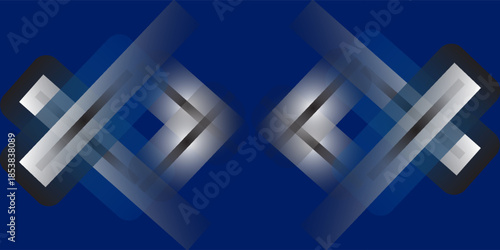 Abstract blue background with sparkling geometric lines. gradient square shape design. Futuristic technology concept. Suitable for brochures, corporate websites, and banners, vector illustration.