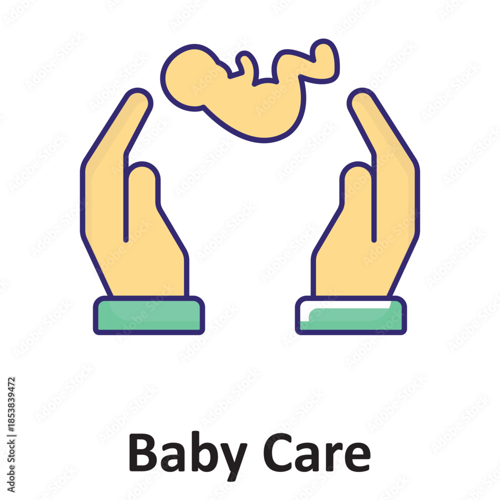 Fototapeta premium Baby Care Vector Icon which can easily modify or edit