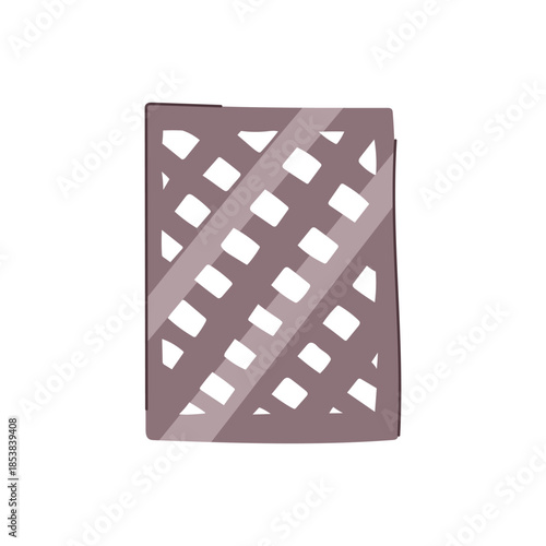 Gray rectangular drain grill illustration preventing debris from entering pipelines and managing water flow in urban street infrastructure on a white background
