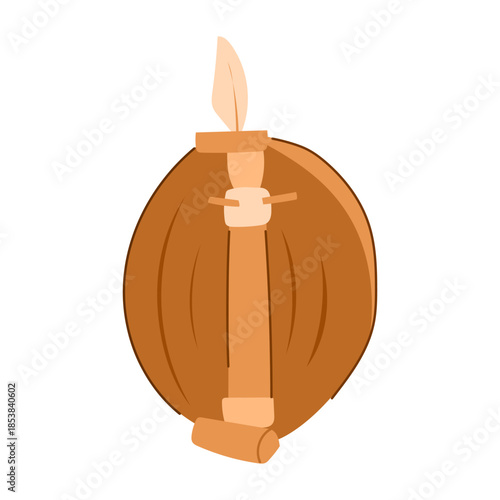 Sasando, a traditional indonesian string instrument from rote island, featuring a unique sound box made from lontar palm leaves and a bamboo frame, representing indonesian culture and music