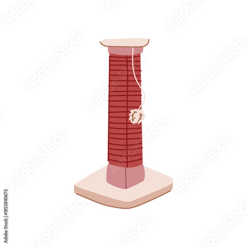 Cat scratching post helping feline friends satisfy natural scratching instincts, providing entertainment and protecting furniture from damage with a playful dangling toy