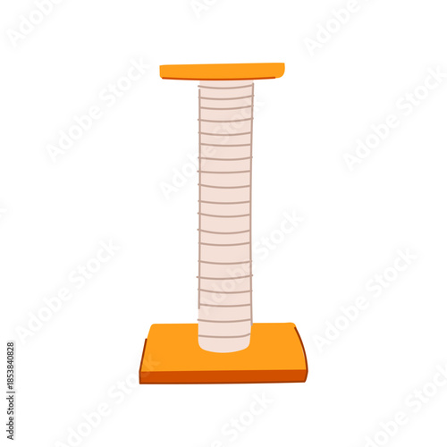 Pet cat scratching post providing an essential activity for feline nail health and furniture protection, featuring a simple isolated and stylized design