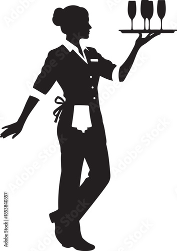 Professional Server Silhouette Icon Isolated on White