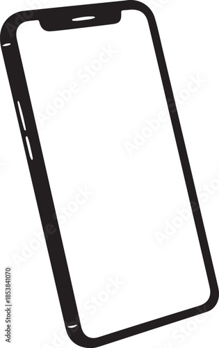 Modern Smartphone Mockup Vector Icon with Blank White Screen