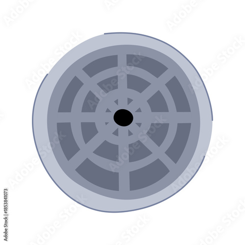 Round metal sewer manhole cover creating a barrier over an underground system, symbolizing urban infrastructure, protection, and access to essential city utilities for maintenance and public safety