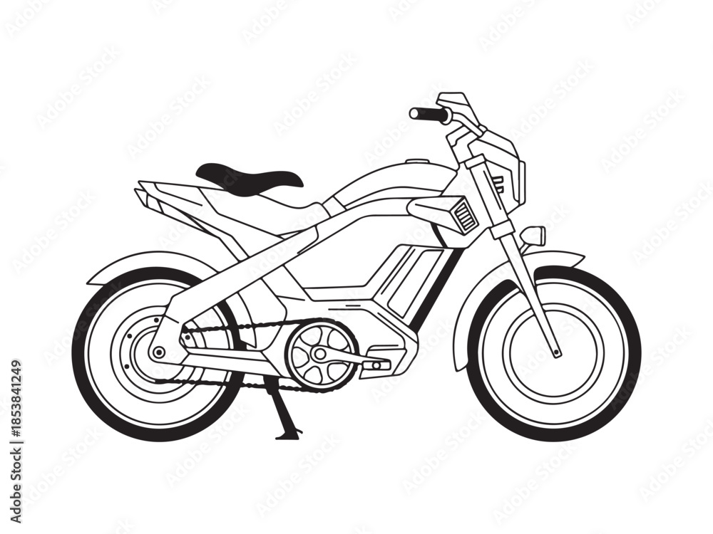 Fototapeta premium Modern Electric Motorcycle Design Illustration