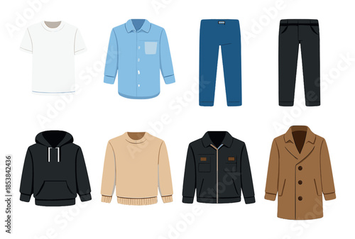 Variety of casual and formal clothing items for different occasions