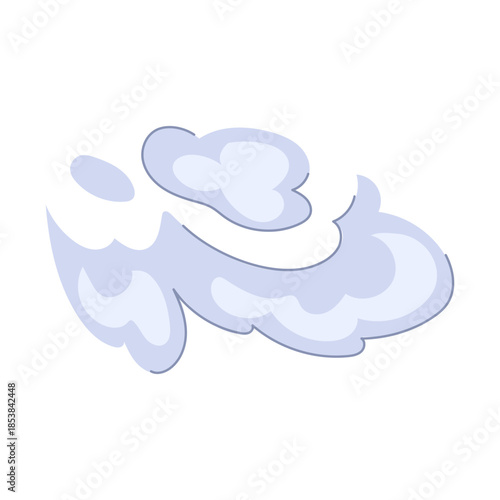 Dynamic speed smoke cloud effect creating visual representation of fast movement, acceleration, wind, or dust trail in a comic or animation style graphic design
