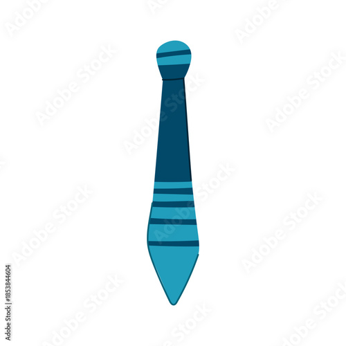 Blue and light blue striped necktie icon with a classic knot, symbolizing professionalism, formal wear, fashion, and corporate identity for various design projects