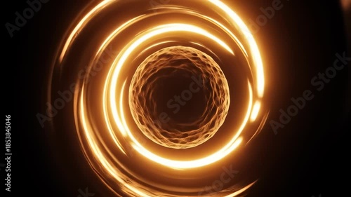 Abstract Golden Spiral Energy Tunnel with Organic Core 4K