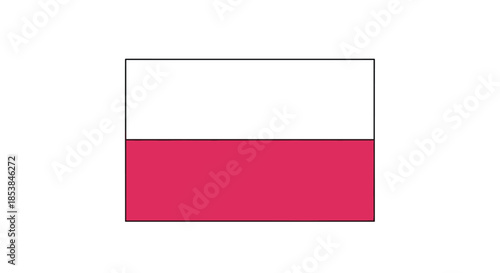 National flag of Poland featuring two horizontal stripes of equal width with white on the top and red on the bottom sections.
