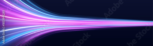 Pink and purple neon waves spiral along futuristic city roads. Motion blur emphasizes high-speed energy. Perfect for cyberpunk designs.
