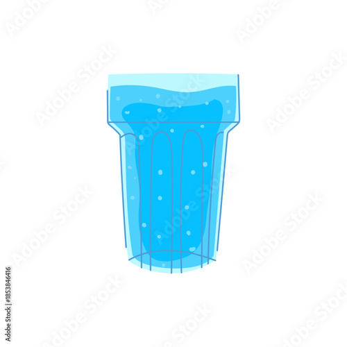 Water glass illustrating a clean, cool, and healthy beverage, symbolizing essential hydration for well being and a fresh lifestyle through a simple, modern design