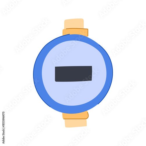Water meter illustration representing concepts of utility billing, resource management, reduced consumption, cost saving, or a disabled service on a white background