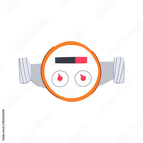 Water meter illustration presenting consumption tracking and utility billing, symbolizing resource management, domestic expenses, and efficient household use