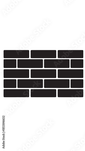 Black brick wall pattern with rectangular masonry blocks for architectural texture and urban contrast.