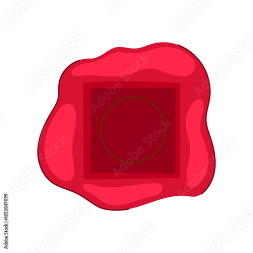 Red sealing wax forming a traditional stamp, signifying official approval, privacy, and authenticity for important documents, letters, or certificates