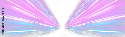 Pink and cyan light trails spiral along dark city highways. Sparks highlight rapid motion. Perfect for futuristic tech and racing visuals. PNG